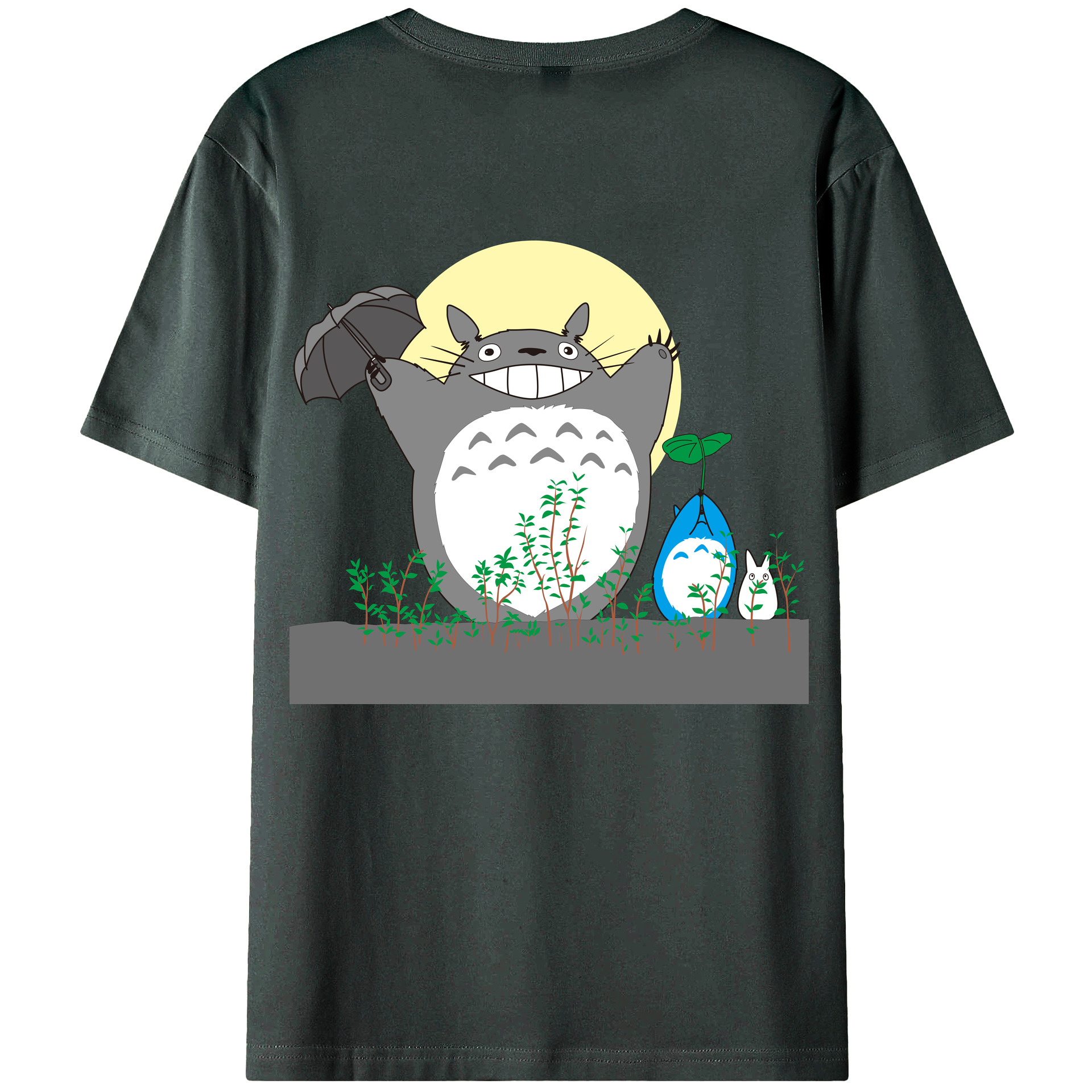 （画像用） となりのトトロ 草壁メイ 草壁サツキ My Neighbor Totoro Satsuki Kusakabe Mei Kusakabe 綿100％ メンズ半袖Tシャツ（バックプリント） 通気性